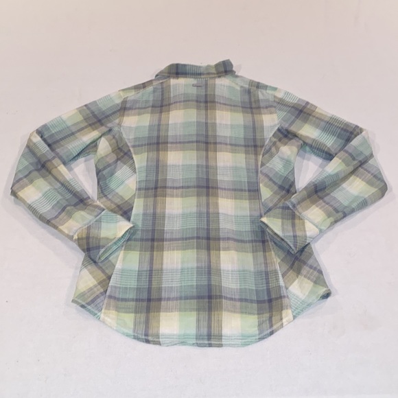 Columbia women’s pastel green and blue plaid long sleeve button down size M - Picture 7 of 8